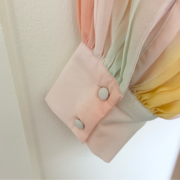 Gibson Latimer Blouson Pastel MIDI Dress Size Small - Picture 7 of 8